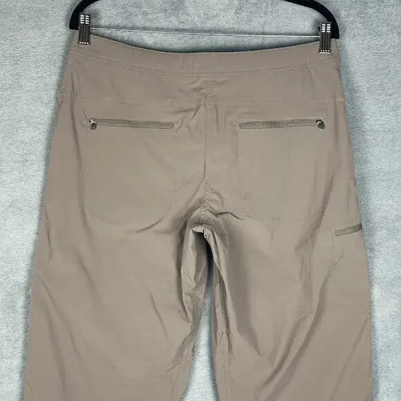 LL Bean Pants Women 10 Brown Comfort Trail Crop Stretch UPF Wicking Outdoor Hike - Picture 5 of 15